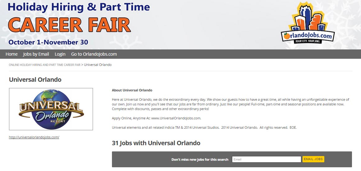 Online Career Fair Employer Page Example