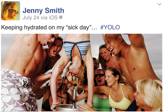 Facebook Sick Day Post