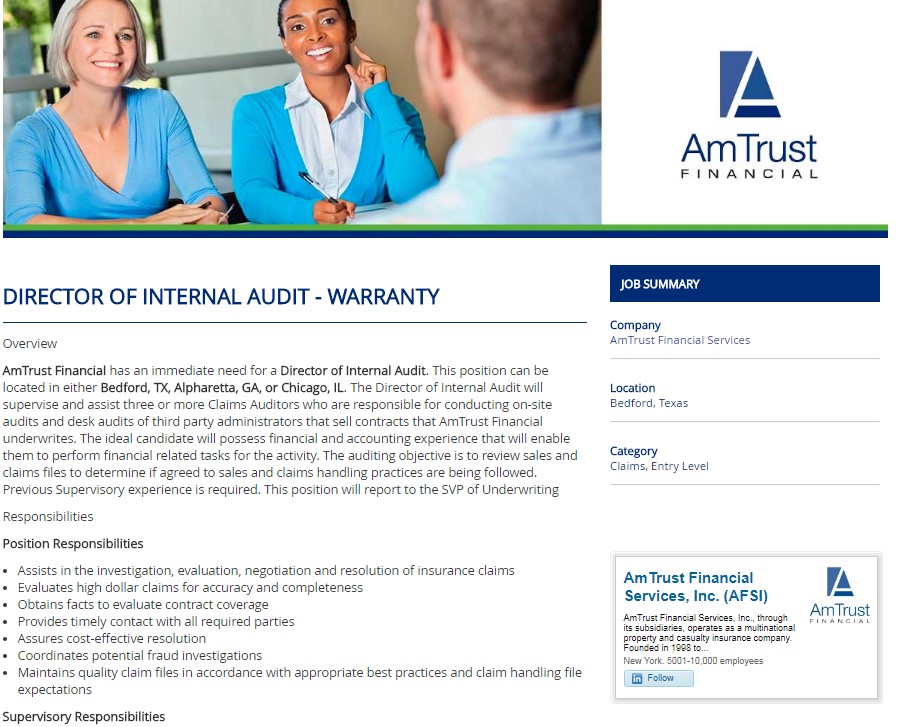 Amtrust Branded Job Template