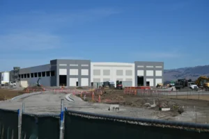 Workers build an Amazon data center in Gilroy, Calif. on Oct. 25, 2026.